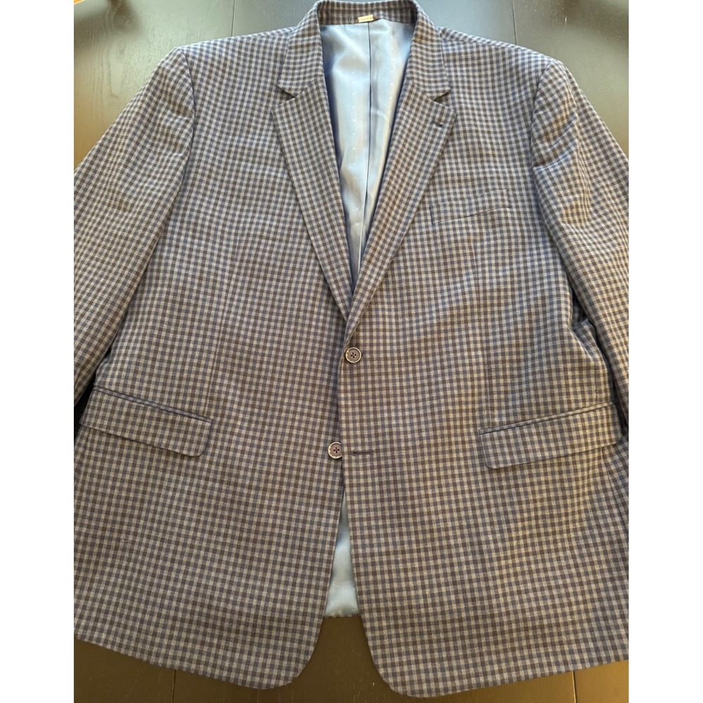 Oak Hill Sport Coat Mens 3XLT (54-56) Blue Check Two-Button Blazer Jacket‎ - Picture 6 of 14